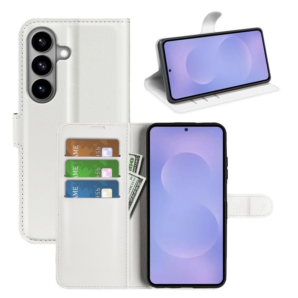 Litchi könyv tok Samsung Galaxy S26/S26 Pro készülékhez - fehér
