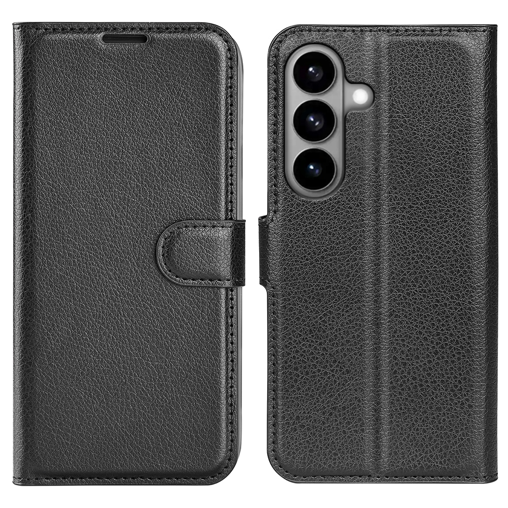 Litchi könyv tok Samsung Galaxy S26/S26 Pro készülékhez - fekete