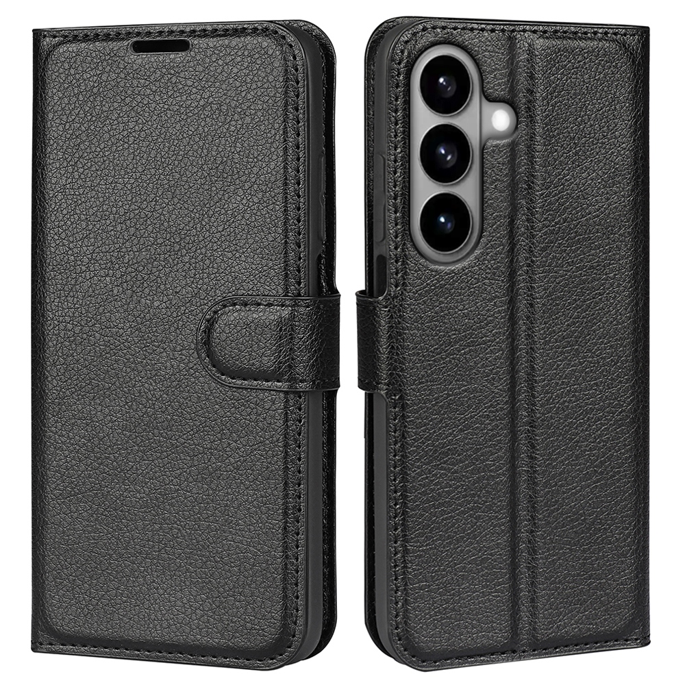 Litchi könyv tok Samsung Galaxy S26/S26 Pro készülékhez - fekete