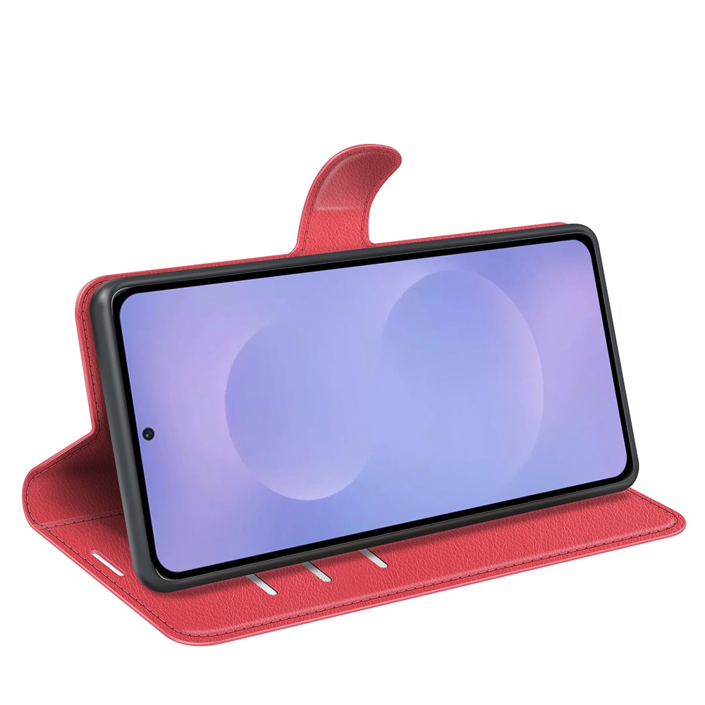 Litchi könyv tok Samsung Galaxy S26/S26 Pro készülékhez - piros