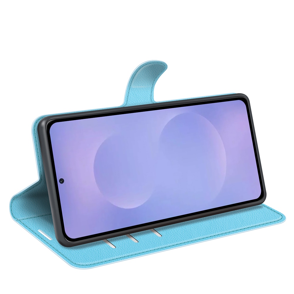 Litchi könyv tok Samsung Galaxy S26/S26 Pro készülékhez - kék