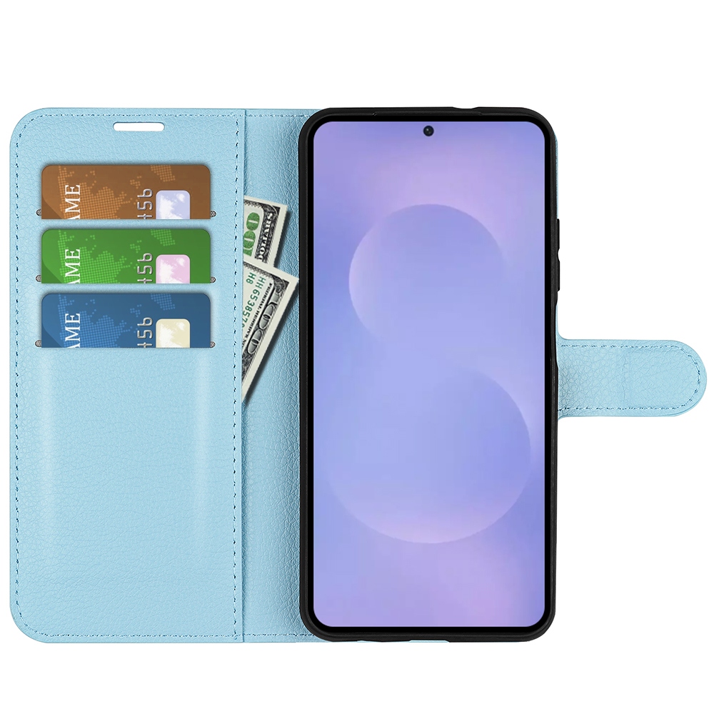 Litchi könyv tok Samsung Galaxy S26/S26 Pro készülékhez - kék