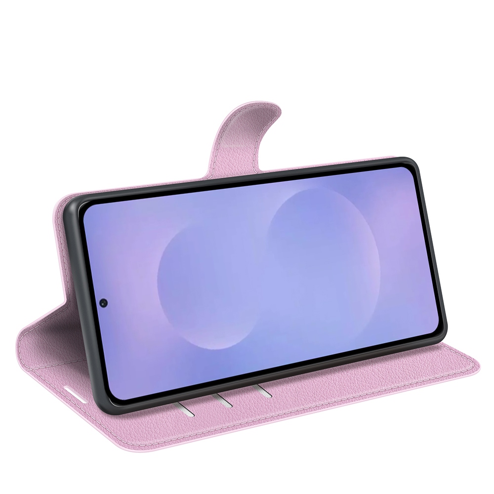 Litchi könyv tok Samsung Galaxy S26/S26 Pro készülékhez - rózsaszín