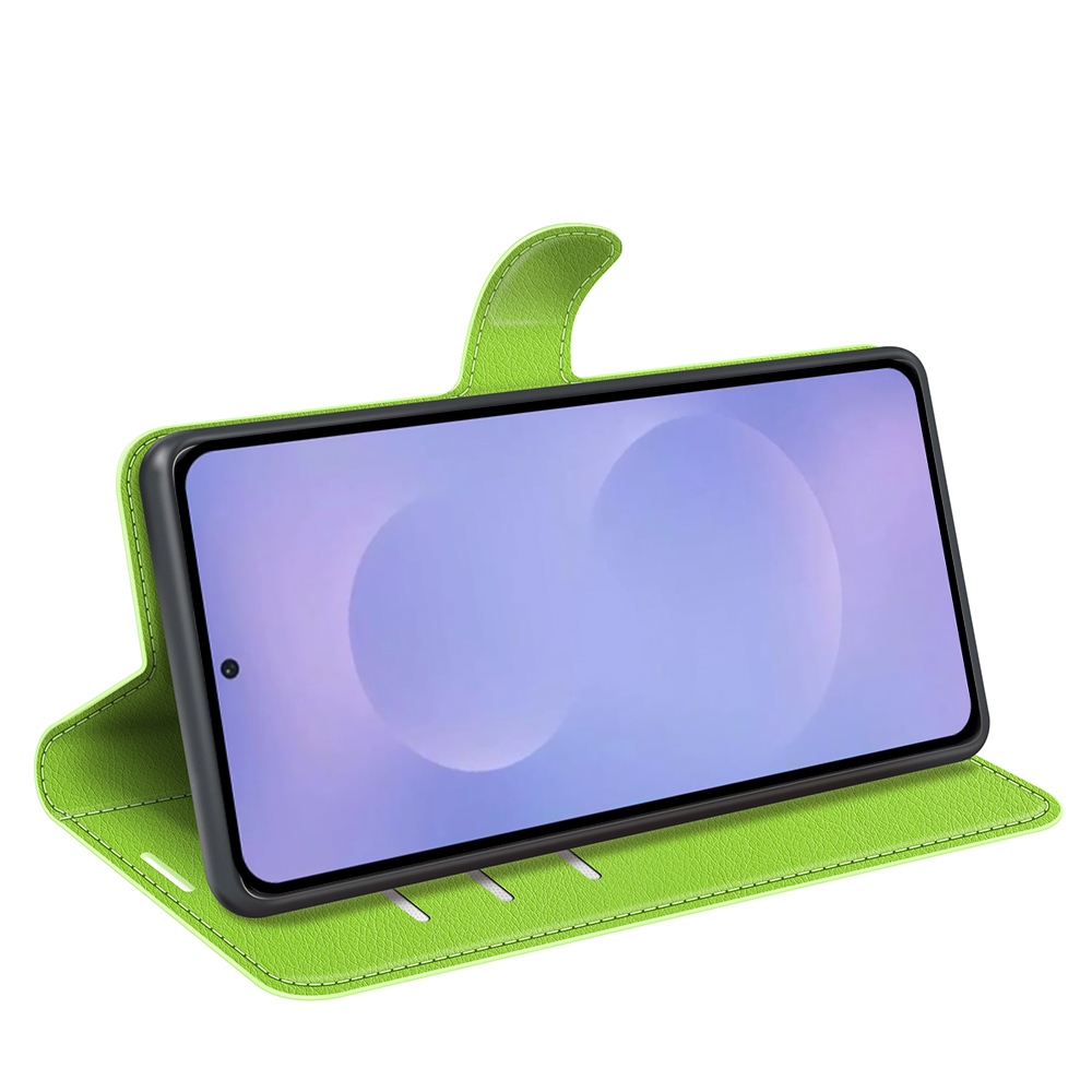 Litchi könyv tok Samsung Galaxy S26/S26 Pro készülékhez - zöld