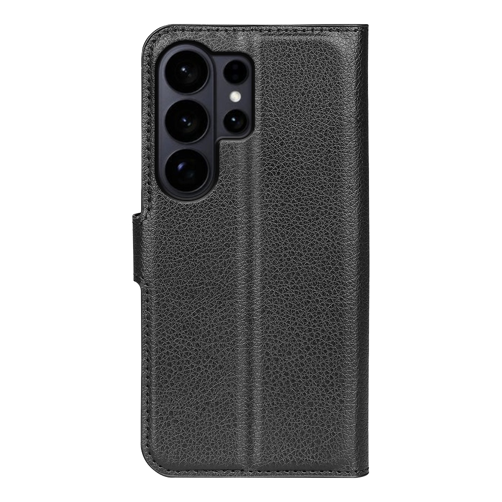 Litchi book tok Samsung Galaxy S26 Ultra készülékhez - fekete