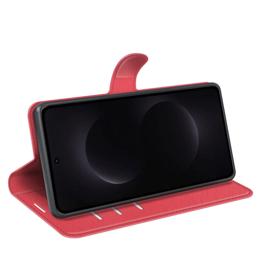 Litchi könyv tok Samsung Galaxy S26 Ultra készülékhez - piros