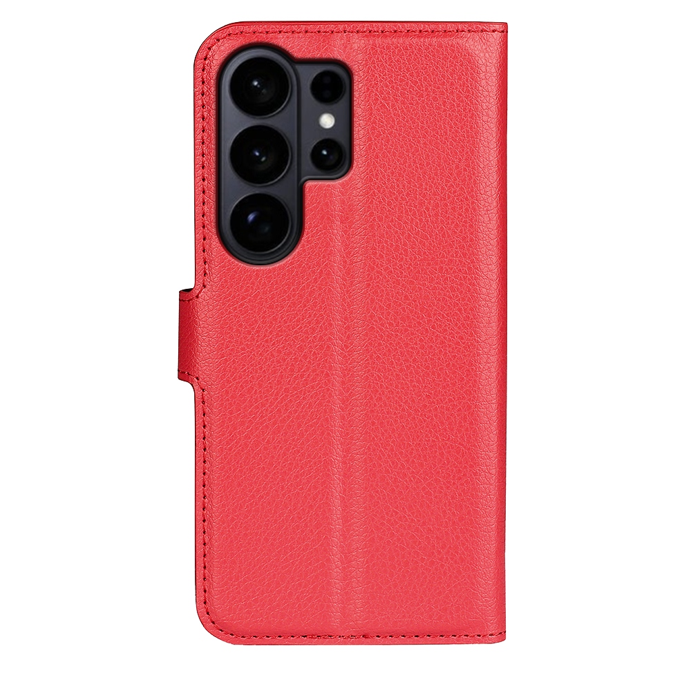 Litchi könyv tok Samsung Galaxy S26 Ultra készülékhez - piros