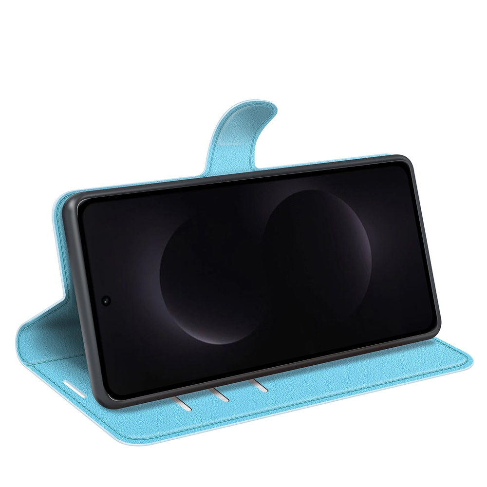 Litchi könyv tok Samsung Galaxy S26 Ultra készülékhez - kék