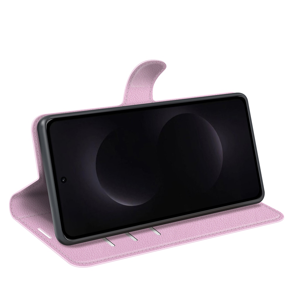 Litchi könyv tok Samsung Galaxy S26 Ultra - rózsaszínű