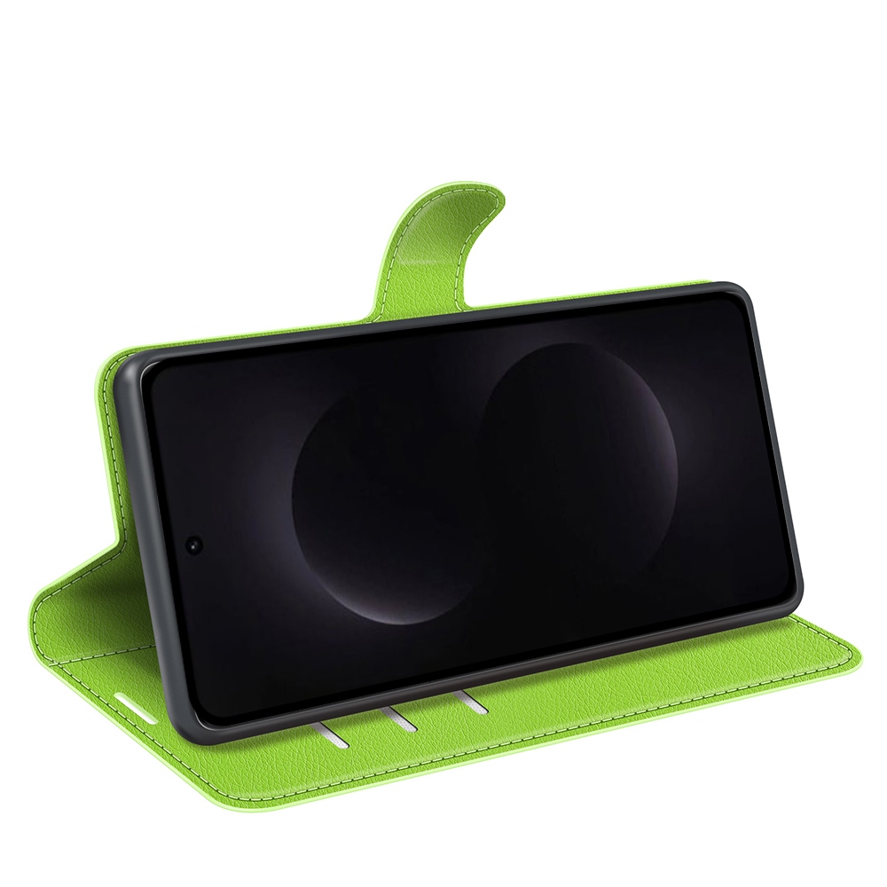 Litchi könyv tok Samsung Galaxy S26 Ultra készülékhez - zöld