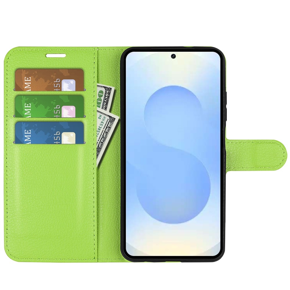Litchi könyv tok Samsung Galaxy S26+ készülékhez - zöld