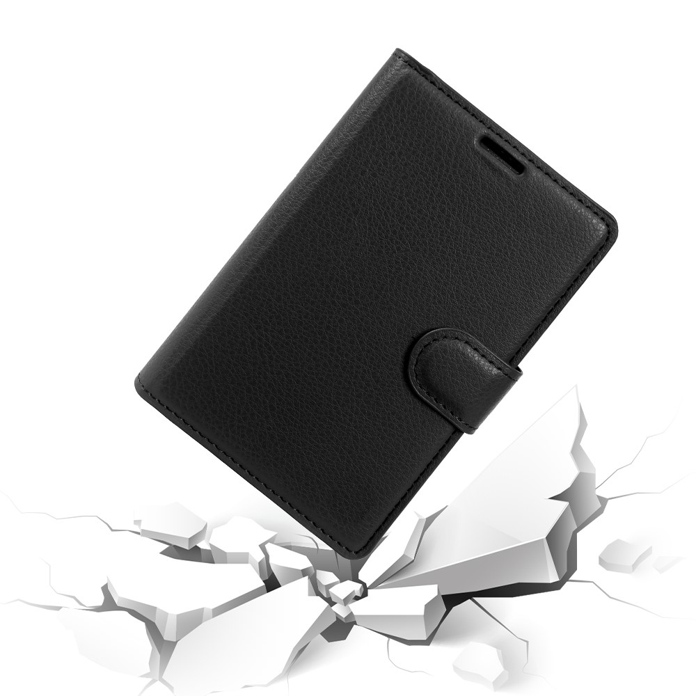 Litchi könyvformájú tok a Samsung Galaxy Z Fold8 5G-hez – fekete