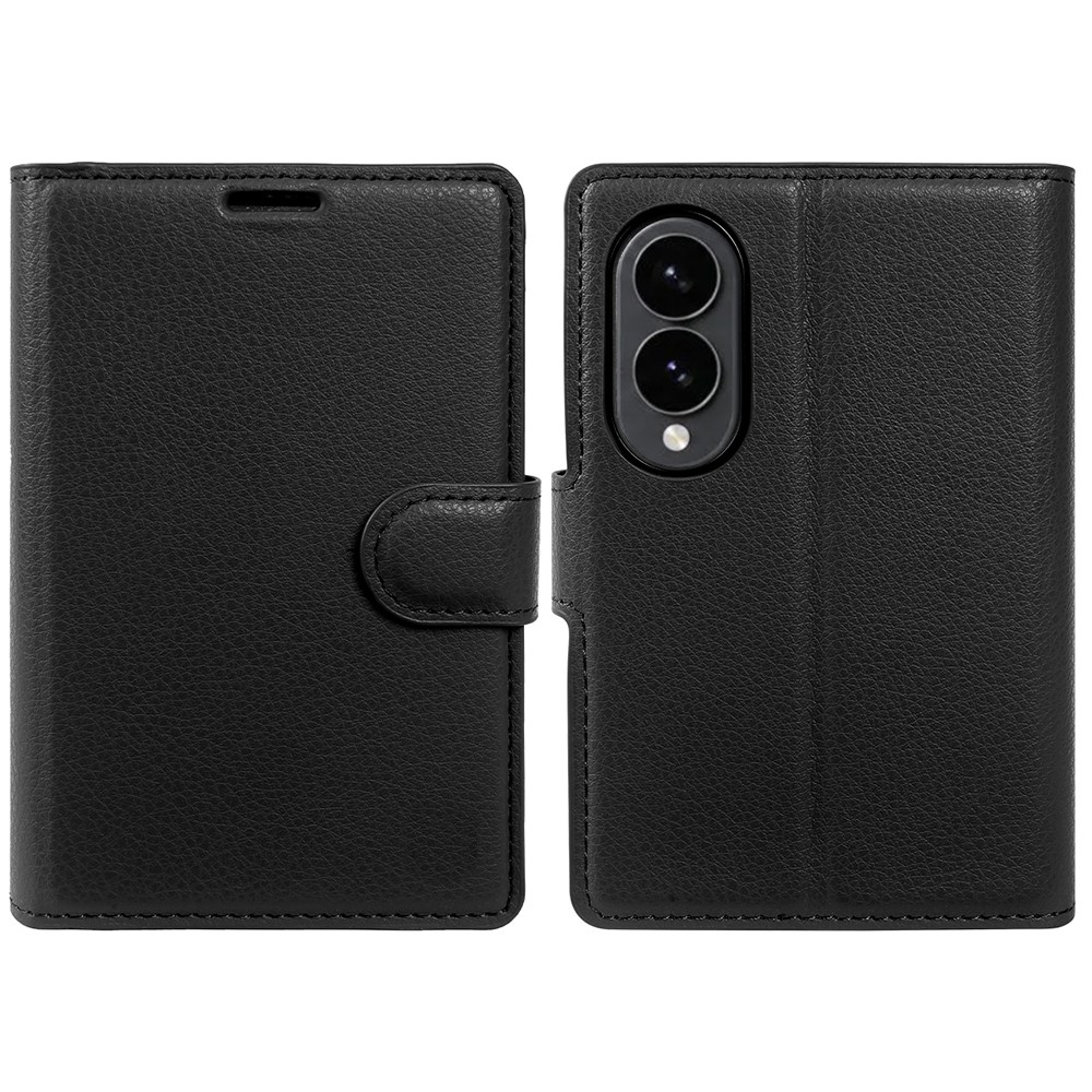 Litchi könyvformájú tok a Samsung Galaxy Z Fold8 5G-hez – fekete