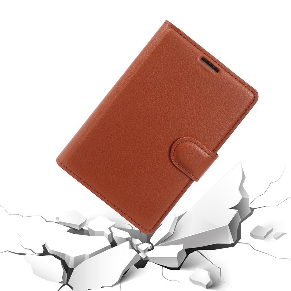 Litchi könyvformájú tok a Samsung Galaxy Z Fold8 5G-hez – barna