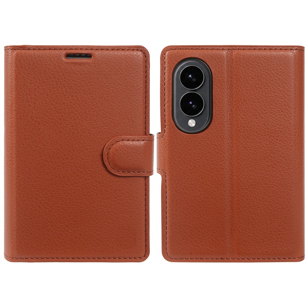 Litchi könyvformájú tok a Samsung Galaxy Z Fold8 5G-hez – barna