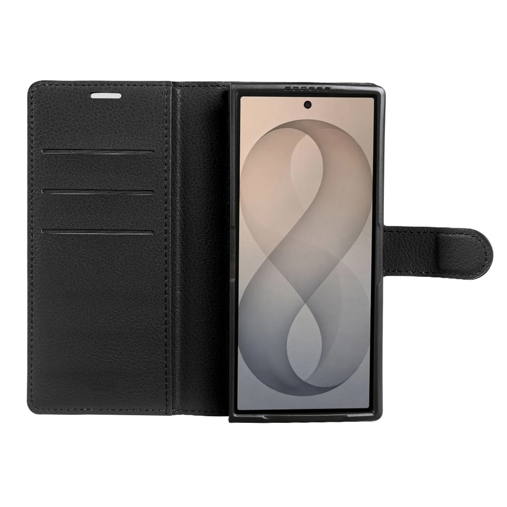 Litchi könyvformájú tok a Samsung Galaxy Z Fold8 Ultra 5G-hez – fekete