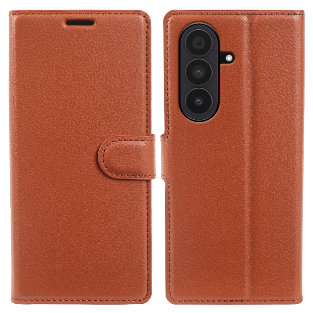 Litchi könyvformájú tok a Samsung Galaxy Z Fold8 Ultra 5G-hez – barna