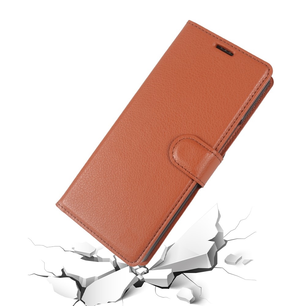 Litchi könyvformájú tok a Samsung Galaxy Z Fold8 Ultra 5G-hez – barna