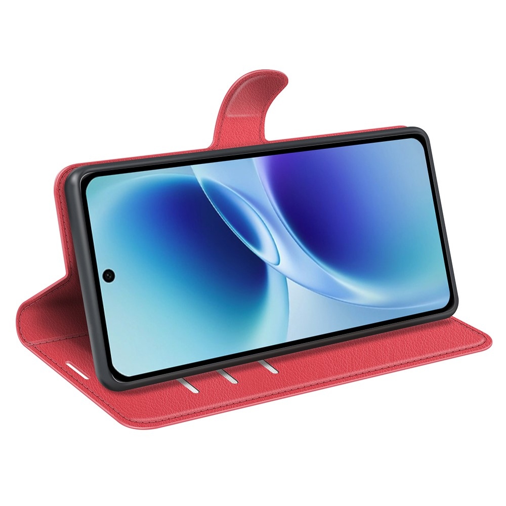 Litchi könyv tok a Vivo V70 5G-hez - piros