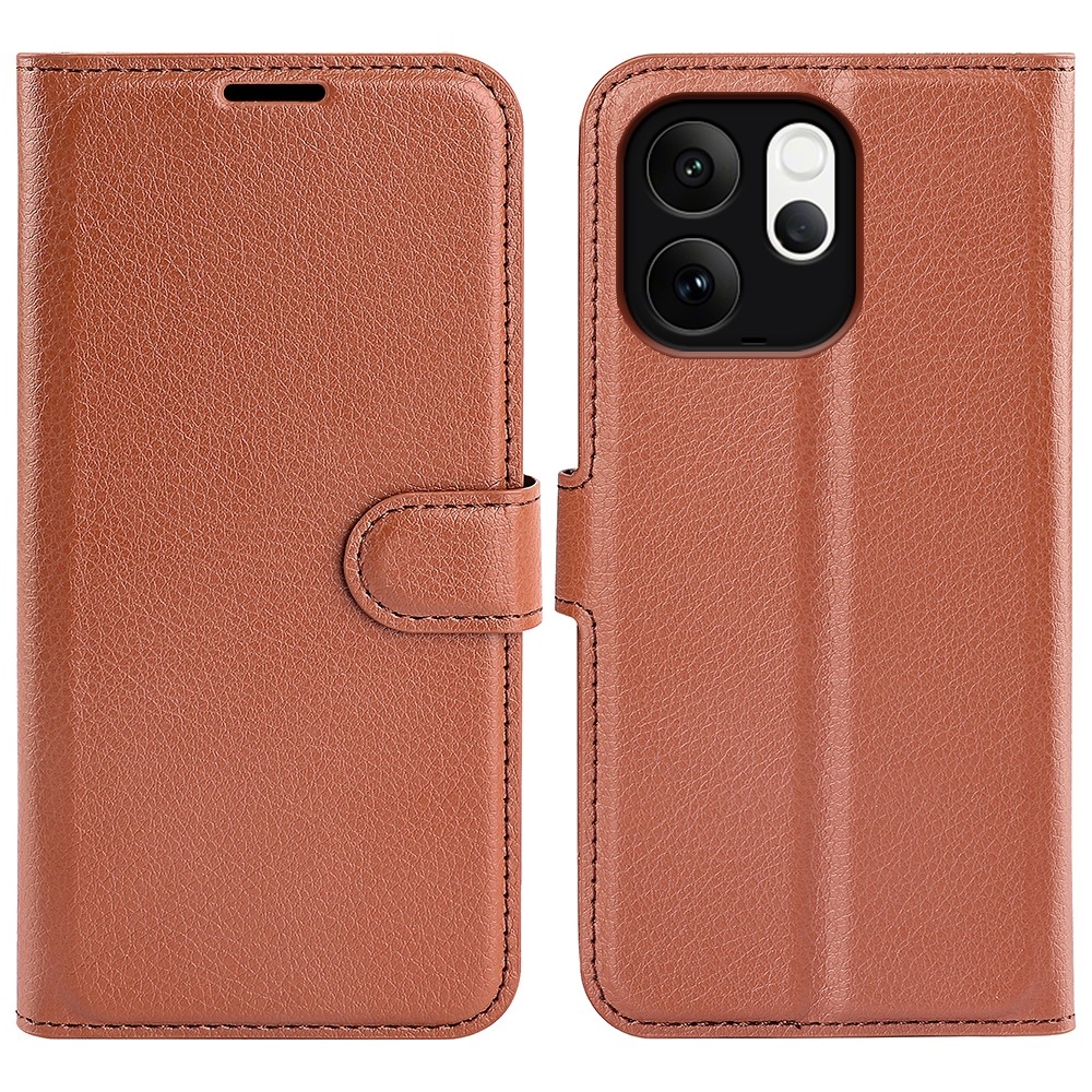Litchi könyv tok a Vivo V70 5G-hez - barna