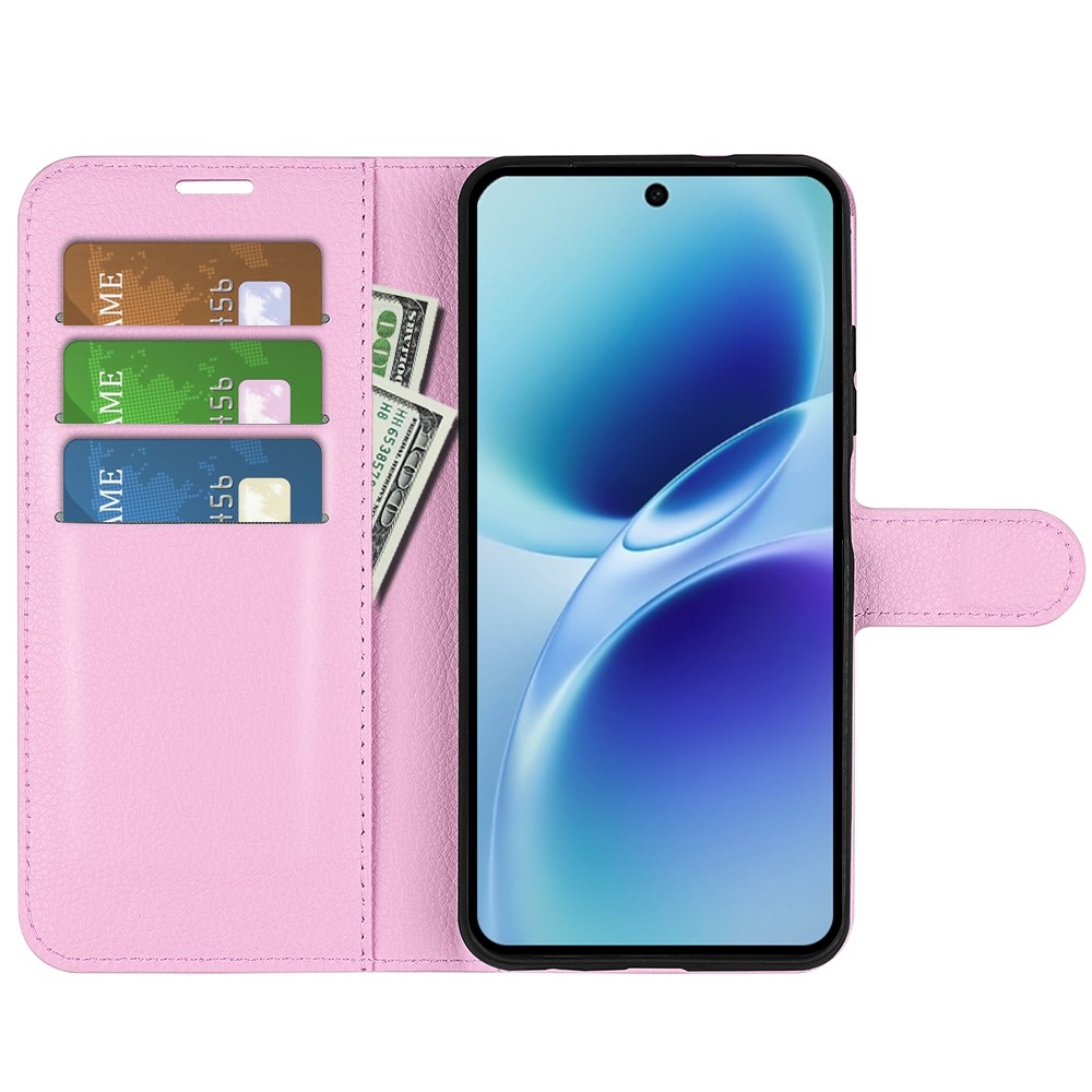 Litchi könyv tok a Vivo V70 5G-hez - rózsaszínű