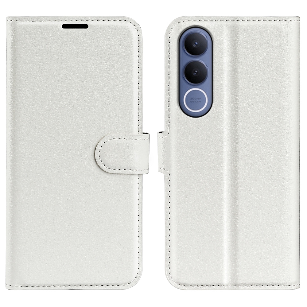 Litchi könyv tok a Vivo V70 FE 5G készülékhez - fehér