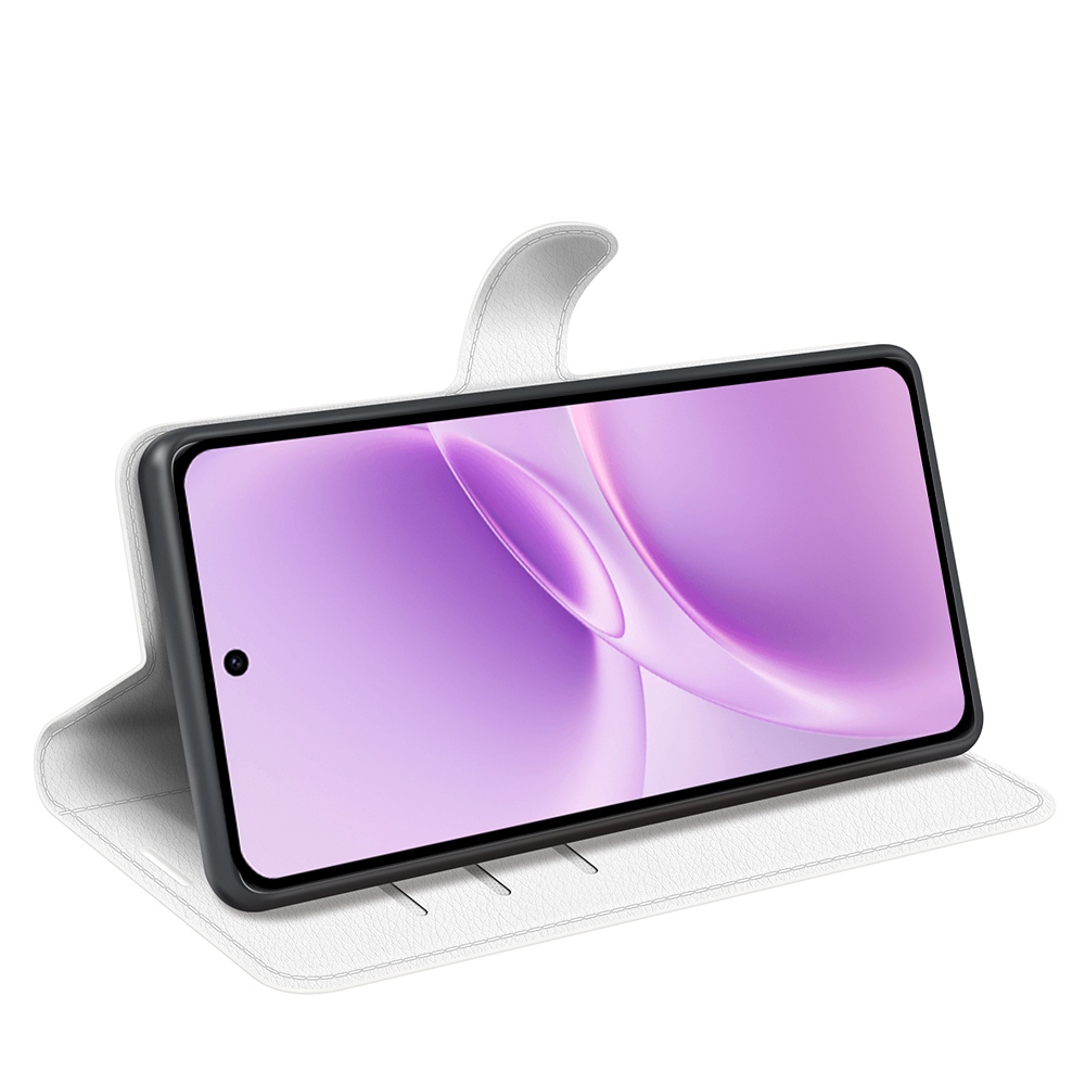 Litchi könyv tok a Vivo V70 FE 5G készülékhez - fehér