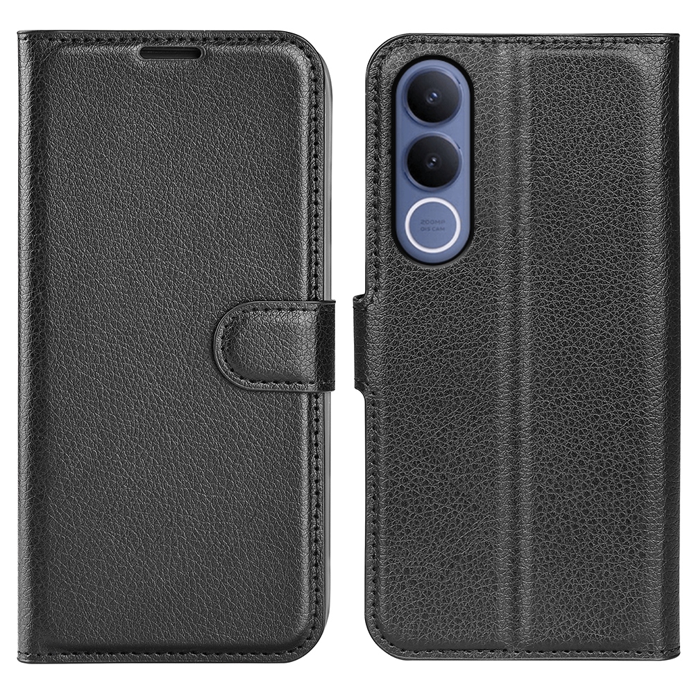 Litchi könyv tok a Vivo V70 FE 5G készülékhez - fekete