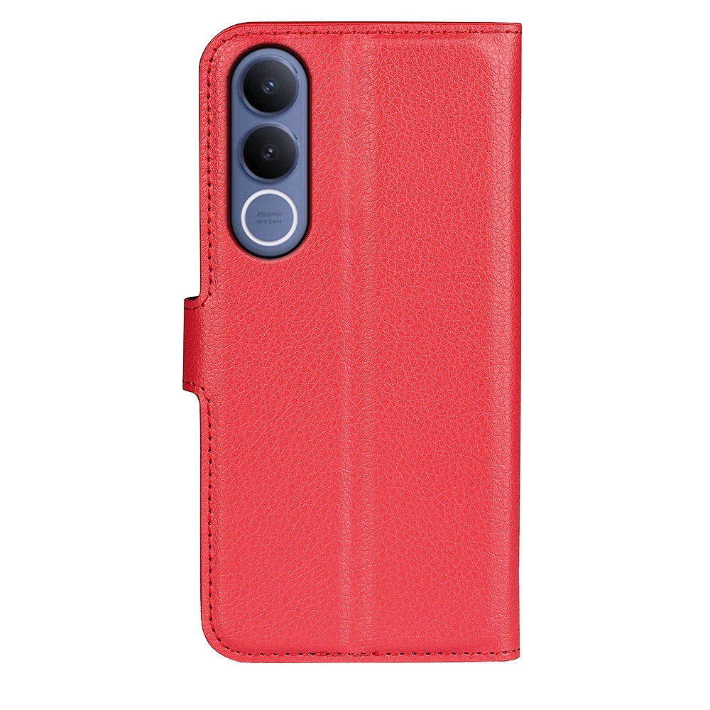 Litchi könyv tok a Vivo V70 FE 5G készülékhez - piros