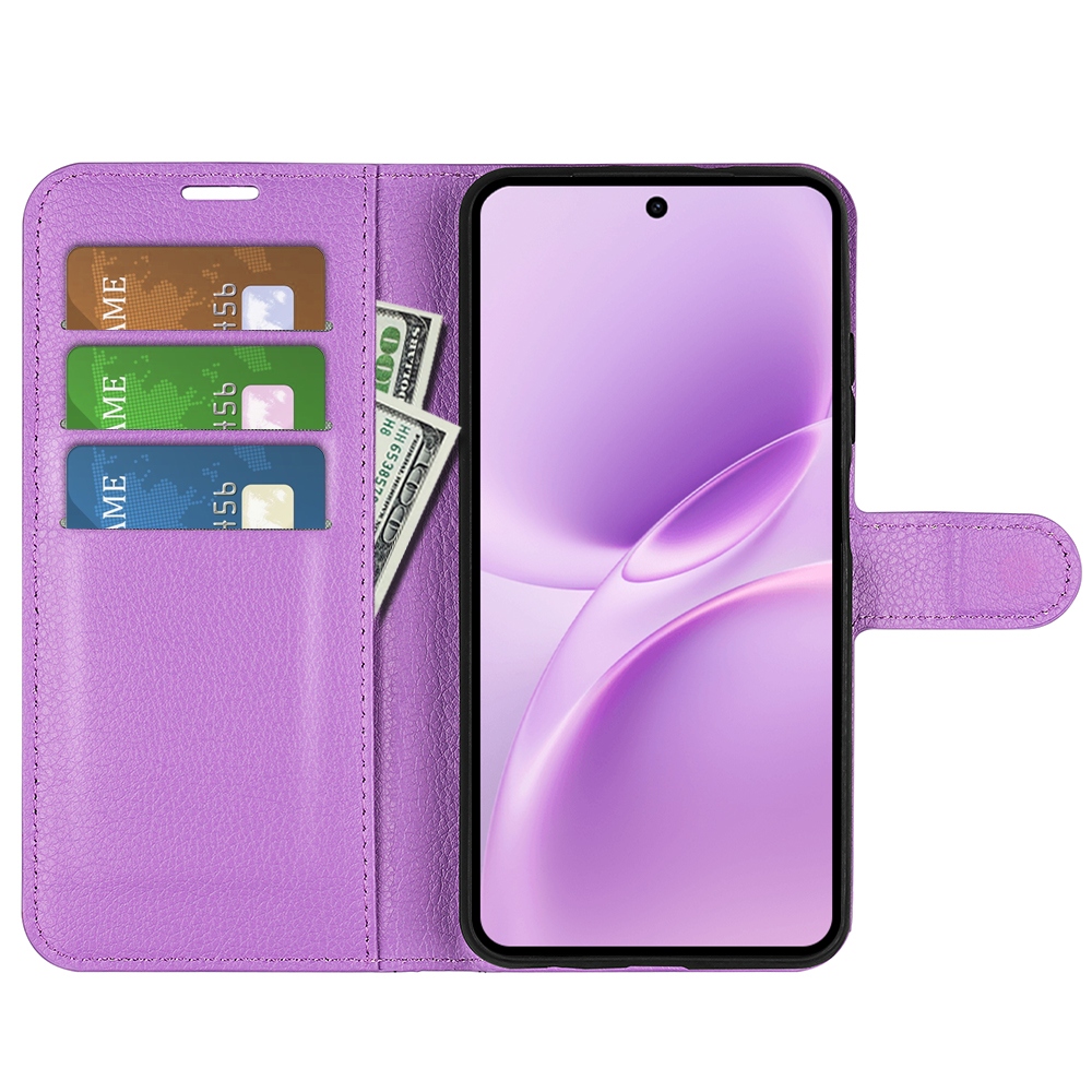 Litchi könyv tok a Vivo V70 FE 5G készülékhez - lila