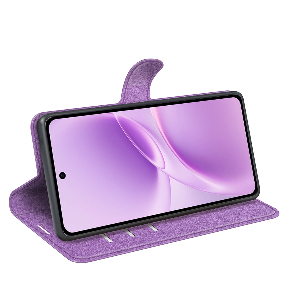 Litchi könyv tok a Vivo V70 FE 5G készülékhez - lila