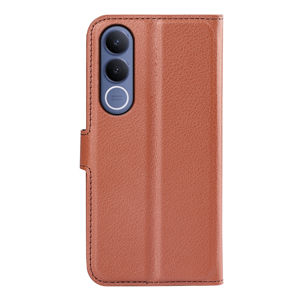 Litchi könyv tok a Vivo V70 FE 5G készülékhez - barna