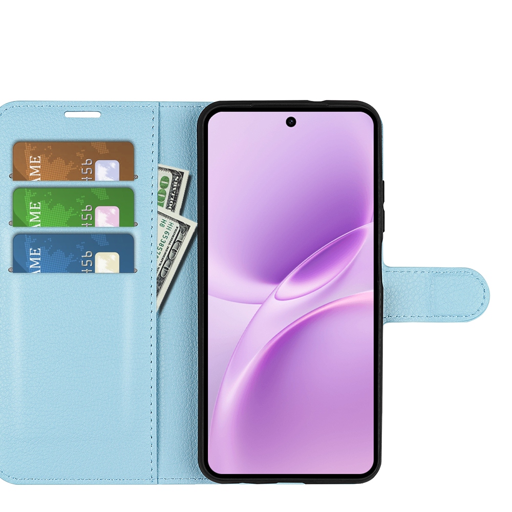 Litchi könyv tok a Vivo V70 FE 5G készülékhez - kék