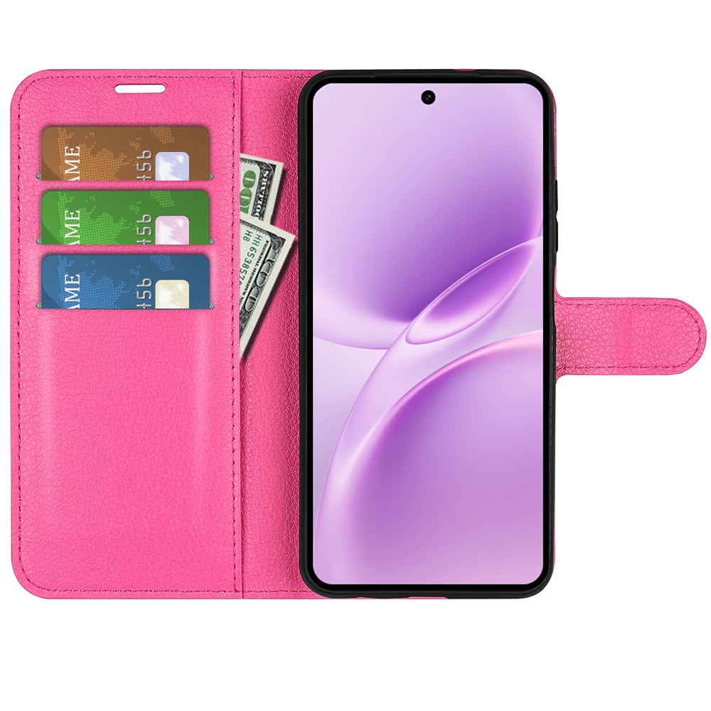 Litchi könyv tok a Vivo V70 FE 5G-hez - rózsa
