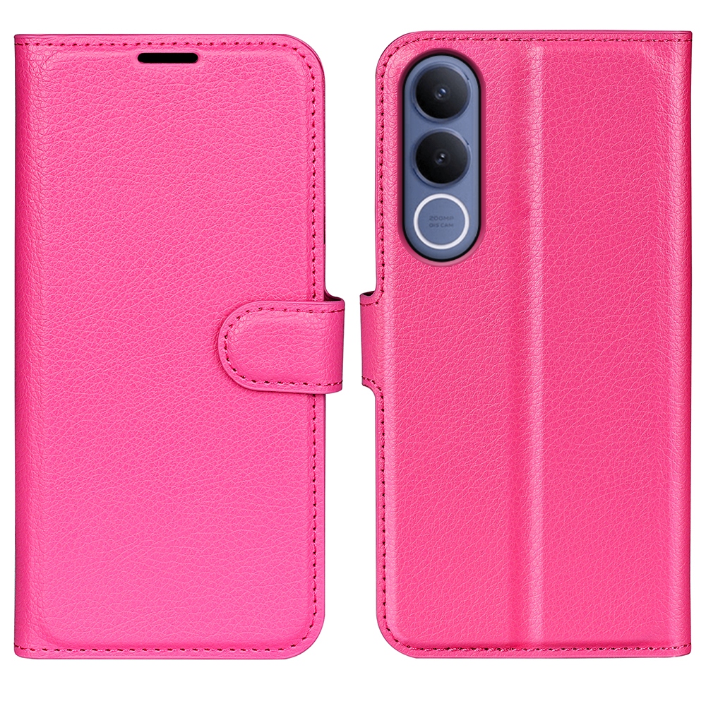 Litchi könyv tok a Vivo V70 FE 5G-hez - rózsa