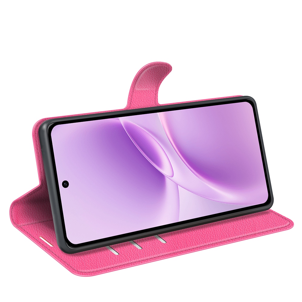 Litchi könyv tok a Vivo V70 FE 5G-hez - rózsa