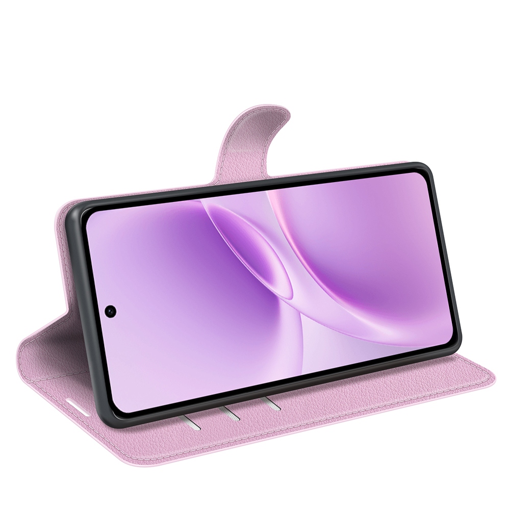 Litchi könyv tok a Vivo V70 FE 5G készülékhez - rózsaszín