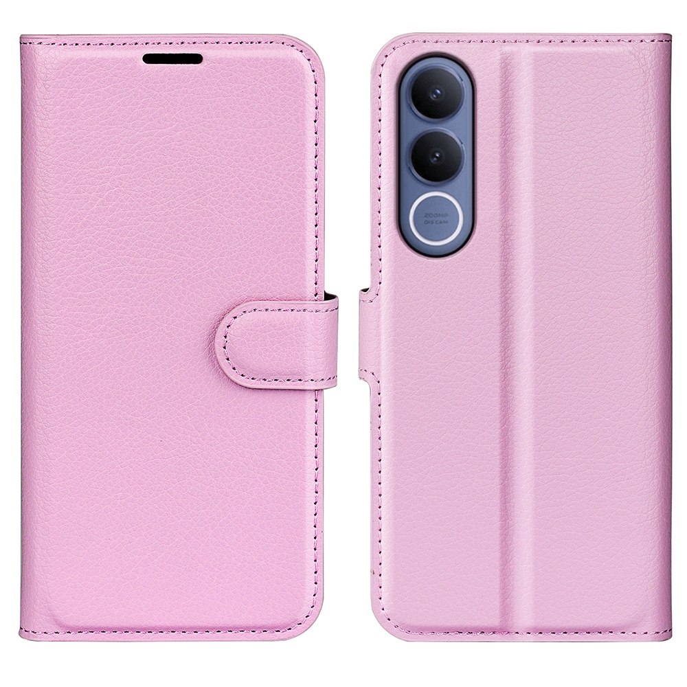 Litchi könyv tok a Vivo V70 FE 5G készülékhez - rózsaszín