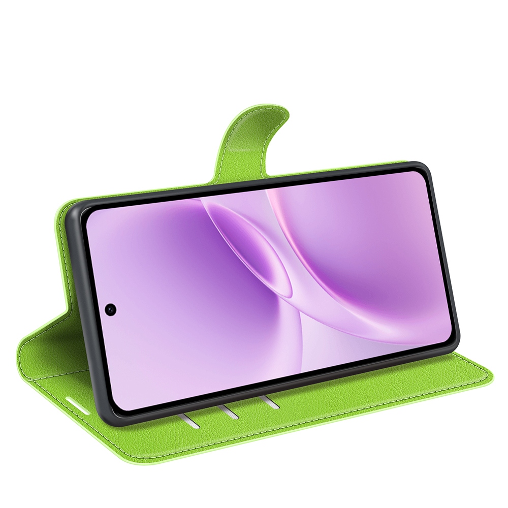 Litchi könyv tok a Vivo V70 FE 5G készülékhez - zöld