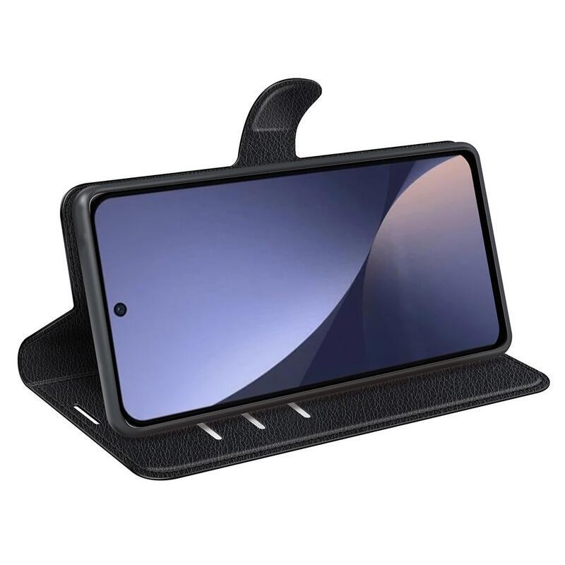 Litchi könyv tok Xiaomi 13 Pro-hoz - fekete