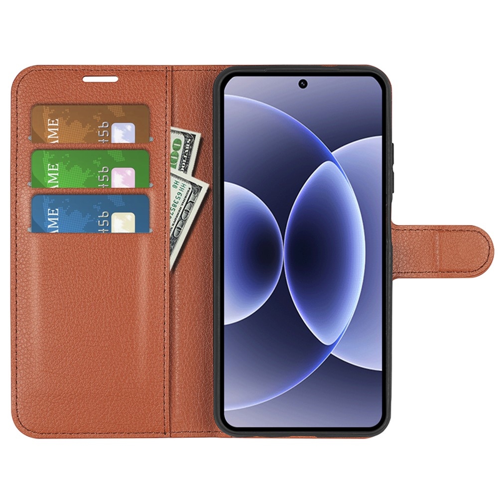 Litchi könyv tok a Xiaomi 17-hez - barna