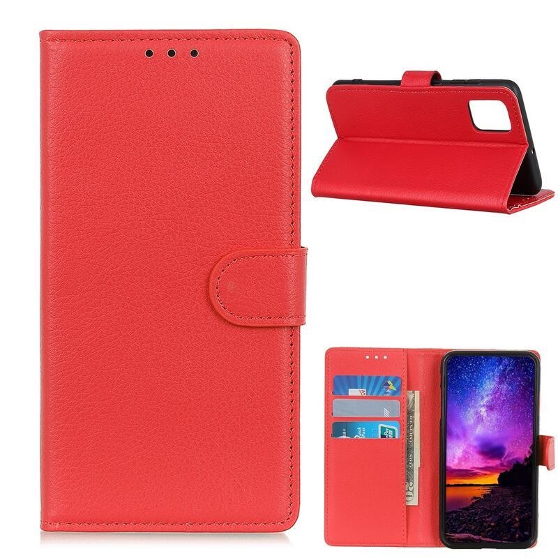 Litchi könyv tok Xiaomi Mi 10T/Mi 10T Pro - piros