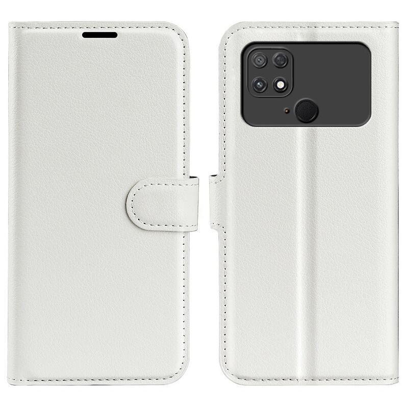Litchi könyv tok a Xiaomi Poco C40-hez - fehér