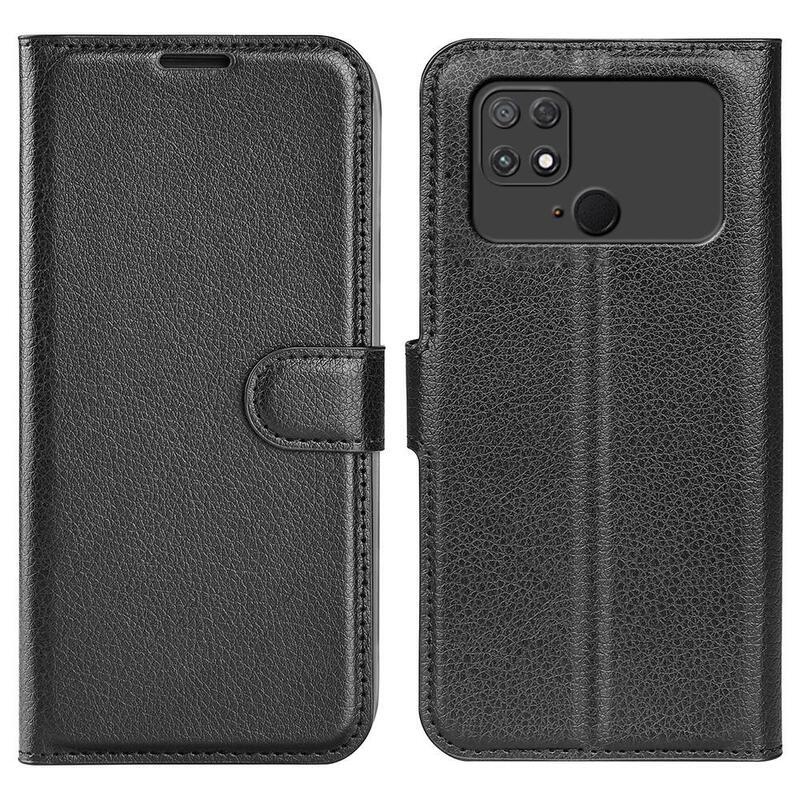 Litchi könyv tok a Xiaomi Poco C40-hez - fekete