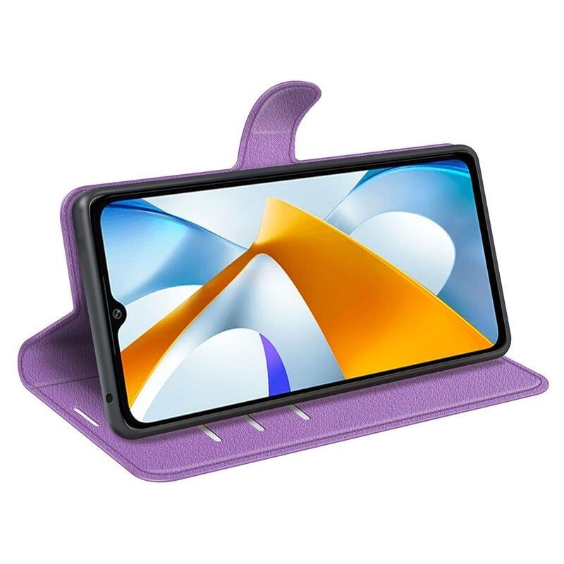 Litchi könyv tok a Xiaomi Poco C40-hez - lila