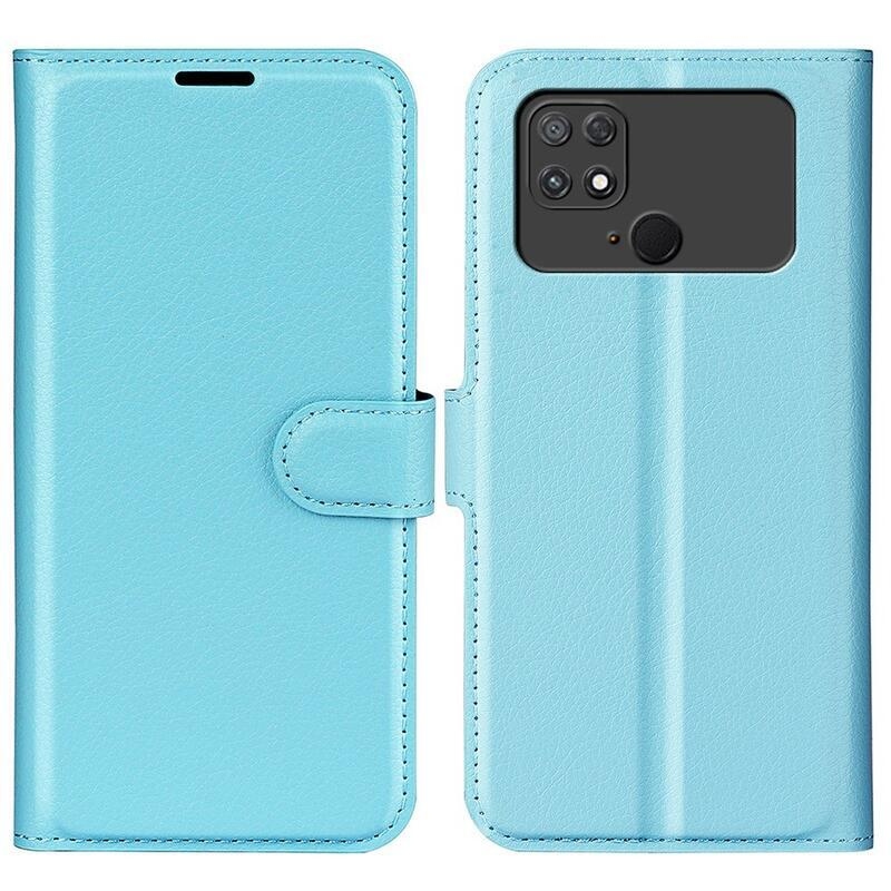 Litchi könyv tok a Xiaomi Poco C40-hez - kék