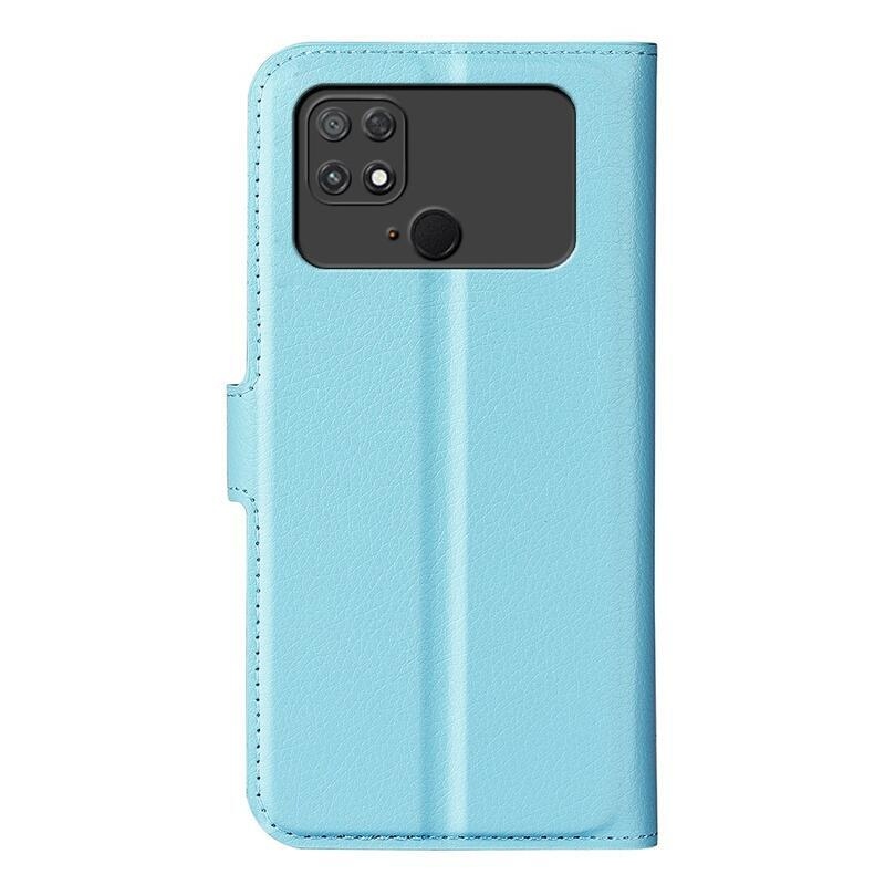 Litchi könyv tok a Xiaomi Poco C40-hez - kék