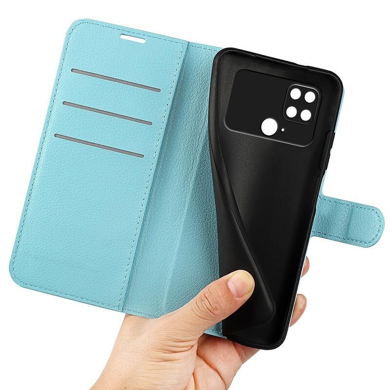 Litchi könyv tok a Xiaomi Poco C40-hez - kék