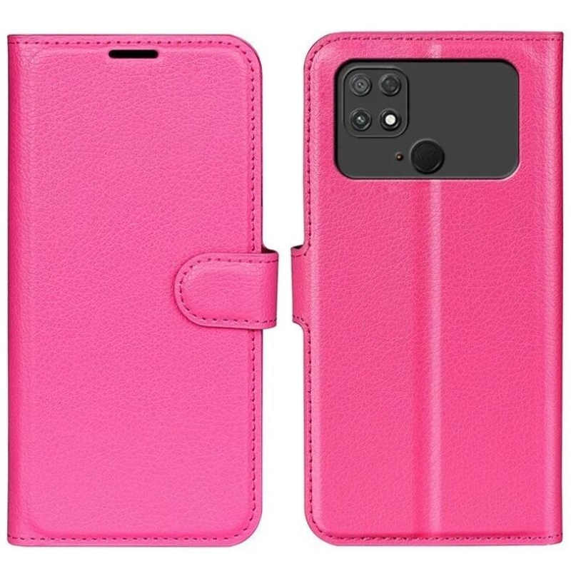 Litchi könyv tok a Xiaomi Poco C40-hez - rózsaszínű