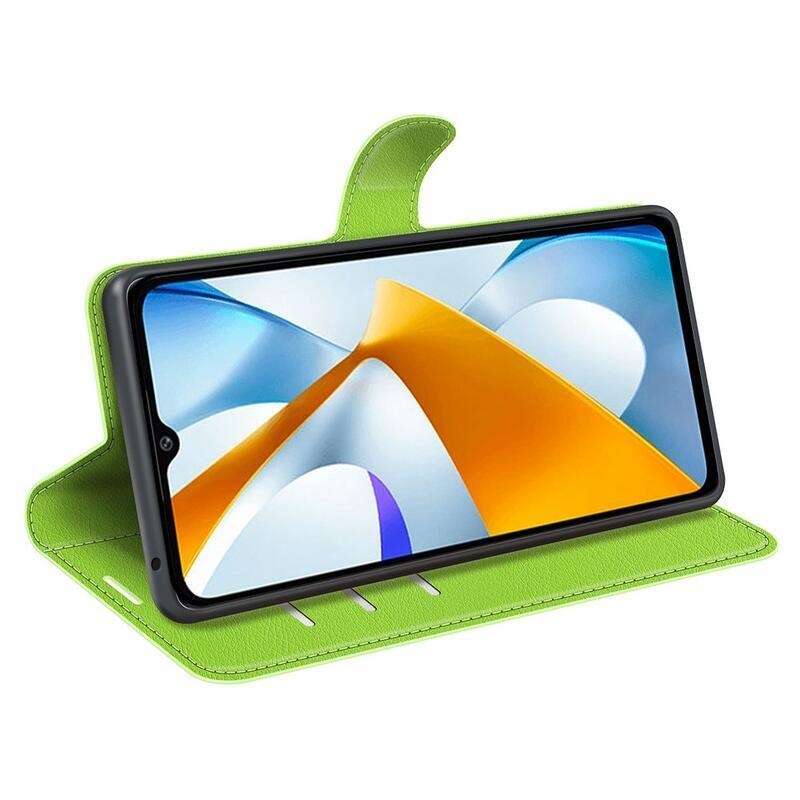 Litchi könyv tok a Xiaomi Poco C40-hez - zöld